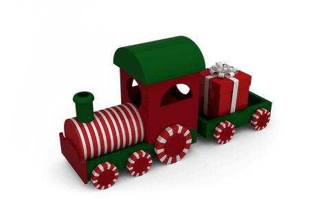 high angle transparent miniature christmas train with gift - Download Free Stock Videos Pikwizard.com