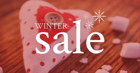 Winter Sale Promotion with Heart and Frosty Designs - Download Free Stock Images Pikwizard.com