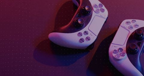 Gaming Controllers with Neon Lighting Effect