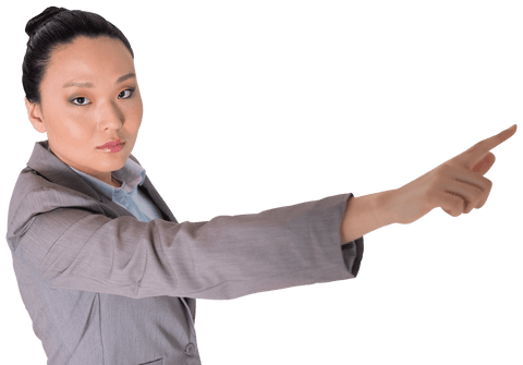transparent asian businesswoman pointing assertively - Download Free Stock Videos Pikwizard.com