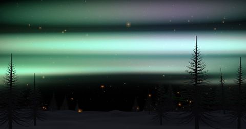 Ethereal Northern Lights Over Winter Forest
