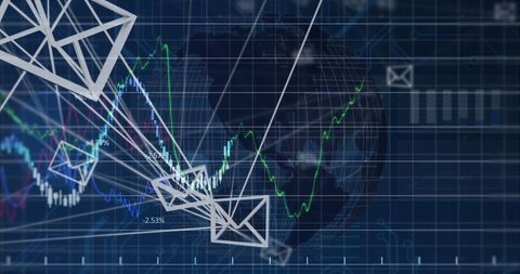 Global Financial Data Processing with Networking Symbols - Download Free Stock Images Pikwizard.com
