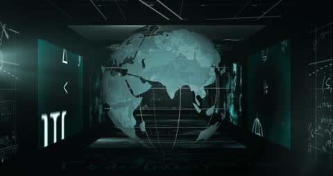 Futuristic Digital Data Visualization in Dark Theme