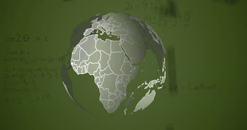 Abstract Globe with Mathematics Overlay