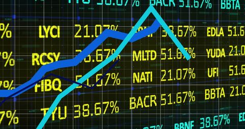 stock market trends with digital graph overlays: economic growth insights - Download Free Stock Images Pikwizard.com