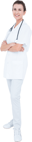 Transparent Smiling Female Doctor with Arms Crossed - Download Free Stock Videos Pikwizard.com