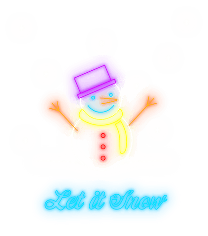 neon snowman with festive let it snow text on transparent background - Download Free Stock Videos Pikwizard.com