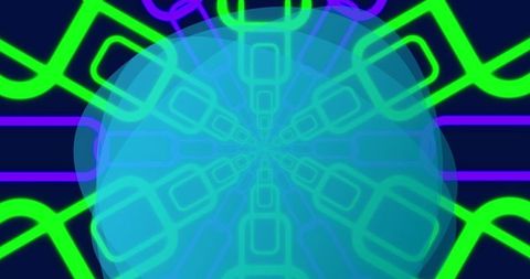 Abstract Geometric Light Patterns on Black Background