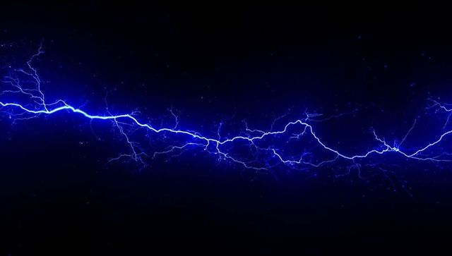 Dynamic blue lightning bolt abstract electrifying energy