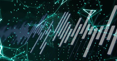 Digital Data Processing Overlaying World Map Background - Download Free Stock Images Pikwizard.com
