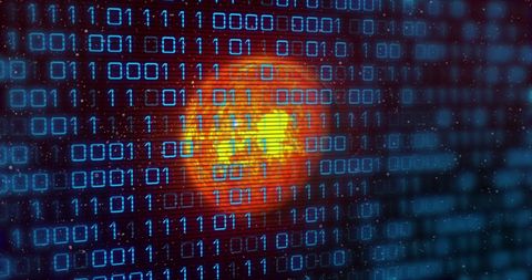 Digital Binary Code with Glowing Planet in Space Background - Download Free Stock Images Pikwizard.com