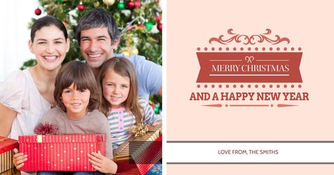 Joyful Family Celebrating Christmas With Cheer and Gifts