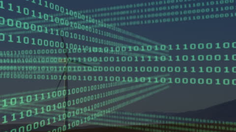 Data Binary Code Blending with Sustainable Wind Energy