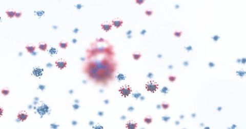 Floating Virus Particles Depicting Health Challenges in Global Pandemic