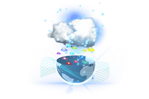 Colorful Transparent Globe with Media Icons and Cloud Effects - Download Free Stock Videos Pikwizard.com
