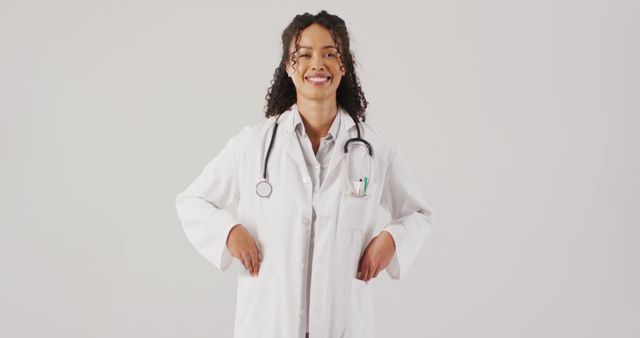 Confident Female Doctor with Stethoscope Smiling - Download Free Stock Images Pikwizard.com