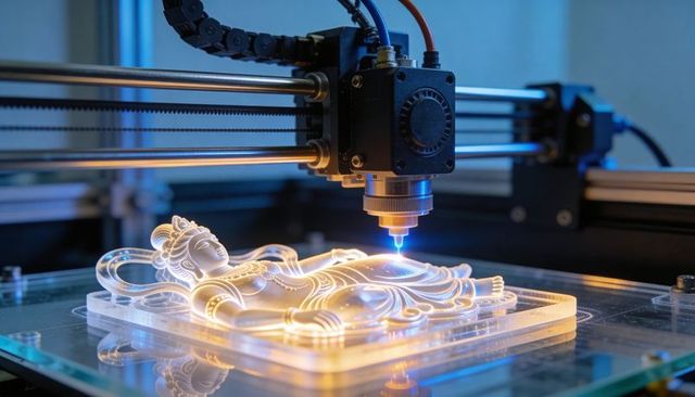 Precision Laser Etching on Translucent Acrylic Relief Sculpture Using CNC Gantry