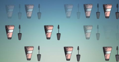stylish mascara icons on gradient background pattern - Download Free Stock Images Pikwizard.com