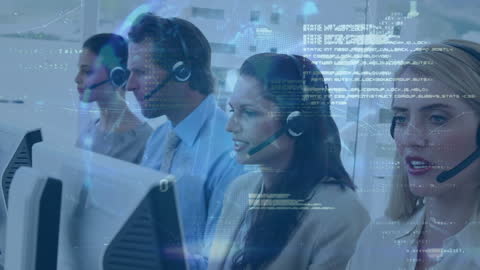 Customer Support Team with Future Technology Interface