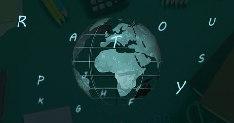 Educational Concept with Floating Alphabets and Spinning Globe - Download Free Stock Images Pikwizard.com