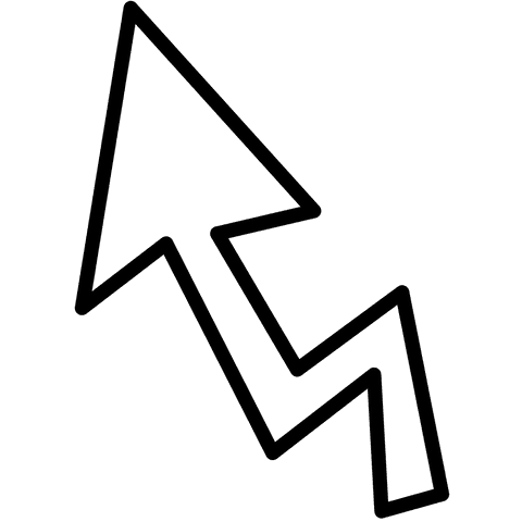 Black arrow on transparent background