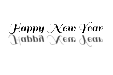 Happy New Year Text with Shadow Transparent Background