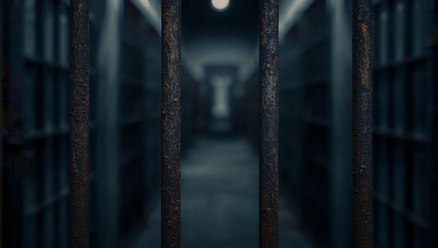 Rusty Bars and Dim Prisons Corridor Lighting Expressing Confinement