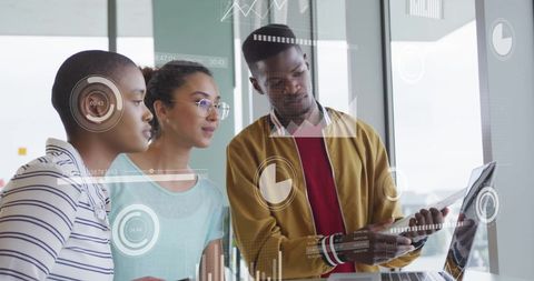 Business People Analyzing Digital Financial Data