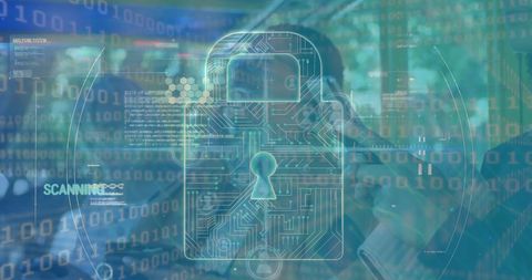 Digital Security with Binary Code and Lock Interface - Download Free Stock Images Pikwizard.com