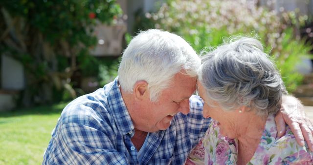 Senior Couple Enjoying a Moment in the Garden - Download Free Stock Images Pikwizard.com