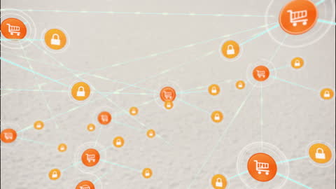 Digital Network with E-Commerce and Security Symbols