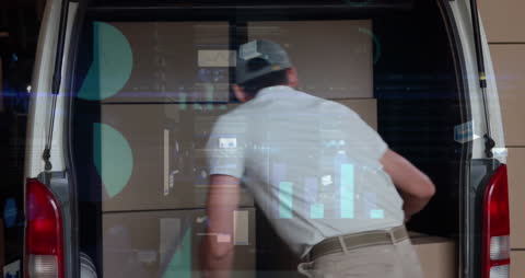 Delivering Packages with Stock Market Data Overlay Concept