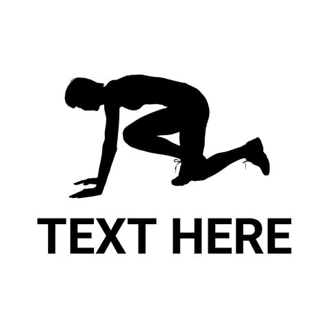 silhouette of runner poised for sprint - Download Free Stock Templates Pikwizard.com