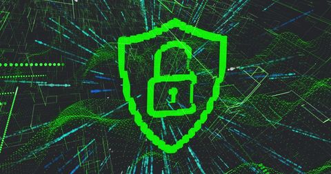 Digital Padlock Symbolizing Online Security with Data Streams - Download Free Stock Images Pikwizard.com