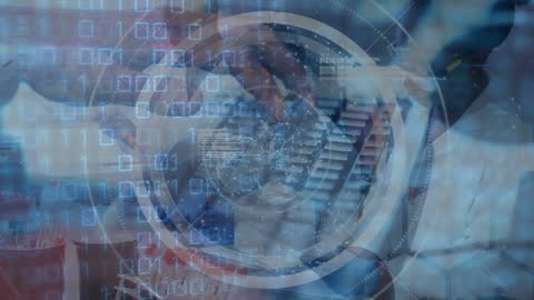 Interactive Digital World Concept with Data Processing Overlay