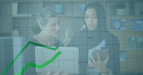 Diverse Colleagues Discussing Business Data Overlays