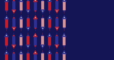 Patterned syringes over patriotic blue background