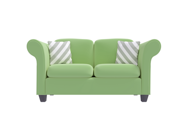 Green Sofa and Upholstered Cushions with Transparent Background - Download Free Stock Videos Pikwizard.com