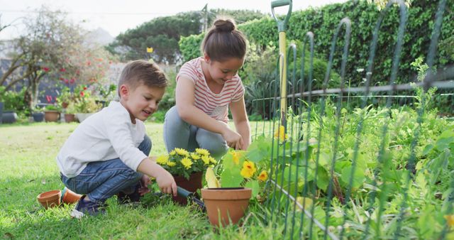 Children Gardening Together in Vibrant Vegetable Garden - Download Free Stock Images Pikwizard.com