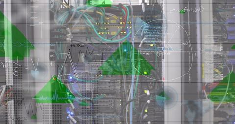 Data Center Operations with Mathematical Overlay - Download Free Stock Images Pikwizard.com