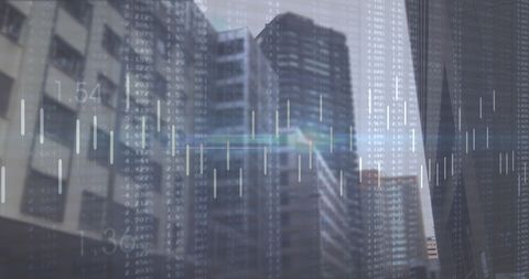 Abstract Cityscape with Financial Data Overlap - Download Free Stock Images Pikwizard.com