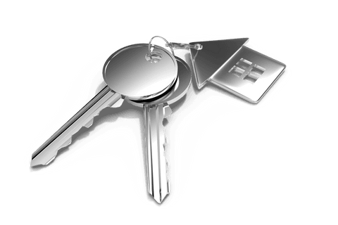 transparent metal key ring with house keychain on black background - Download Free Stock Videos Pikwizard.com
