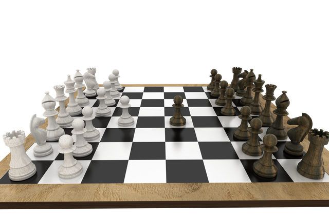 Transparent Chess Pieces Facing Off on Wooden Chess Board - Download Free Stock Videos Pikwizard.com