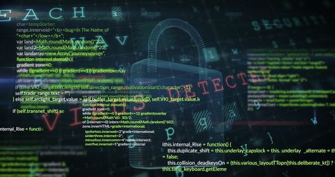 Online Security with Padlock Overlaying Data Processing Code - Download Free Stock Images Pikwizard.com