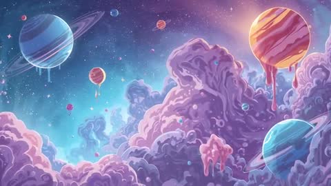 Cosmic Dreamscape with Vivid Planets and Nebulae