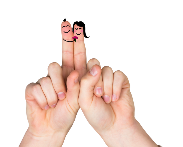 Couple of Fingers with Embracing Faces on Transparent Background - Download Free Stock Videos Pikwizard.com