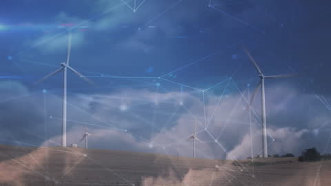 Digital Connectivity and Wind Turbines in Technology Concept Visual