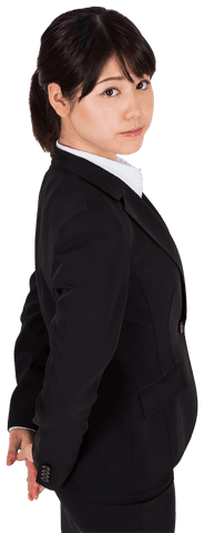 Serious Asian Businesswoman Archived on Transparent