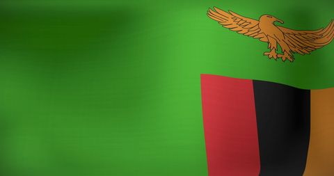 Waving Flag of Zambia with Eagle Emblem - Download Free Stock Images Pikwizard.com
