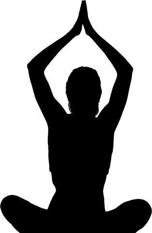 Transparent Silhouette of Woman in Yoga Meditation Pose